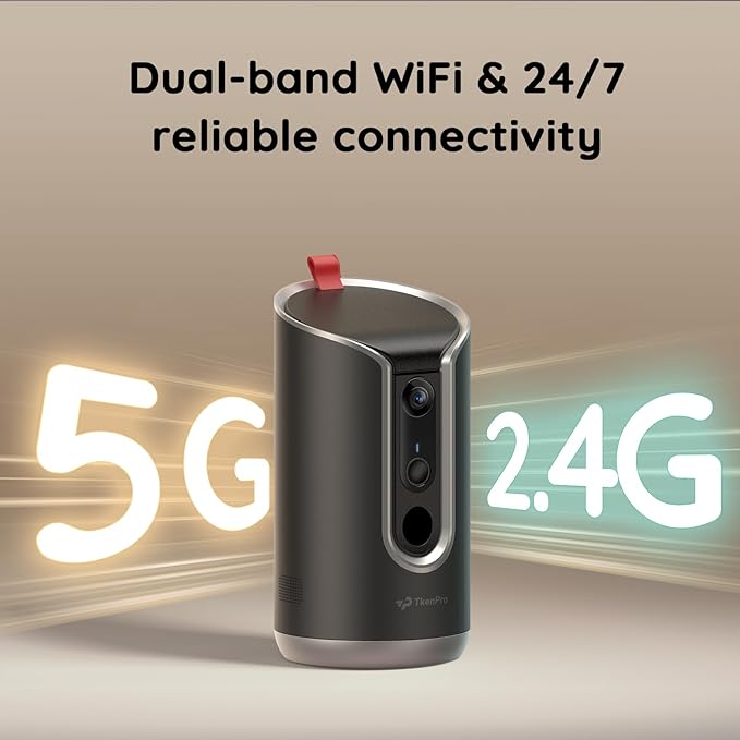 2K Pet Camera Treat Dispenser, AI Photo Album, Dog Camera with 360° Auto Tracking & 5G/2.4G WiFi, 2-Way Talk, Remote Treat Tossing, Motion Alerts for Cats Indoor-PawvioPets