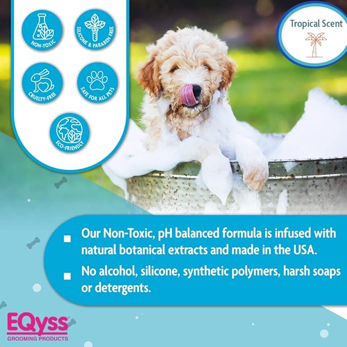 EQyss Premier Pet Shampoo - Cleanses & Moisturizes Coat, Adds Volume, Intensifies Colors, Residue-free Finish - For All Dogs, Cats, Puppies (16 oz)-PawvioPets