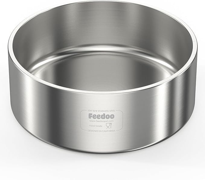 42oz Double Layer 304 Stainless Steel Dog Bowl - Insulated & Durable | Non-Slip Base | Easy to Clean | BPA-Free Safe Dog Food and Water Bowl-PawvioPets