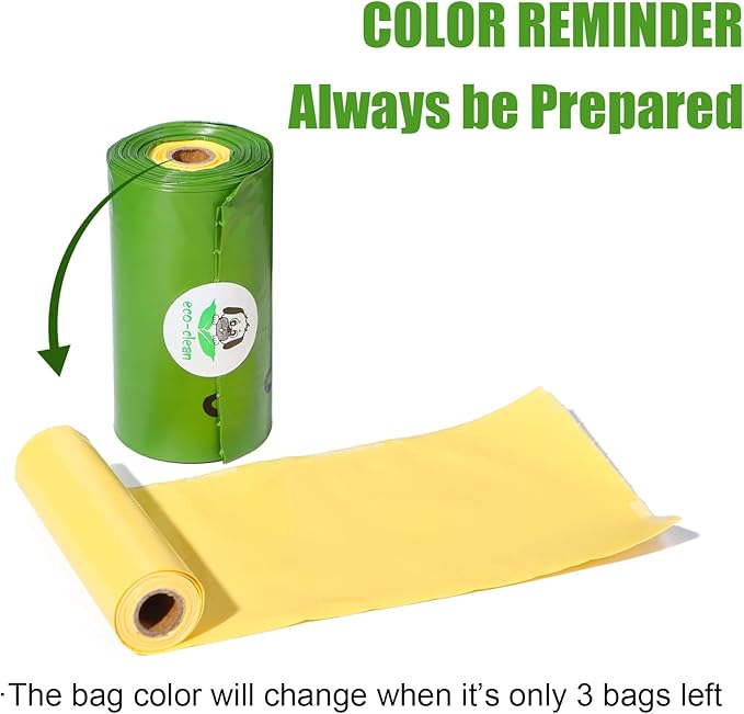 ECO-CLEAN Dog Poop Bags with 3 Bags Left Indicator - 360 Count Extra Thick and Leak Proof Pet Waste Bags with 1 dispenser, Unscented-PawvioPets