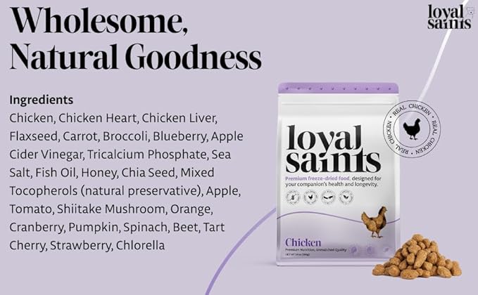 Freeze Dried Raw Dog Food - Premium Chicken Flavor with High Protein & Grain Free Dog Food for Small or Large Breeds and Picky Eaters - Versatile as Meal Topper, Pet Snack & Treats, 5 Oz-PawvioPets