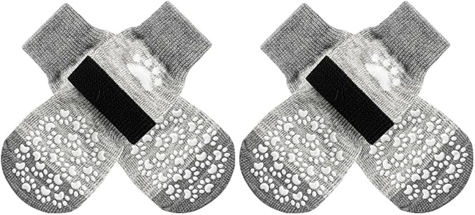 EXPAWLORER Anti Slip Dog Socks to Prevent Licking Paws, Dog Shoes for Hot Pavement, Dog Booties for Small Medium Large Senior Dogs, Traction Control Boots & Paw Protectors for Hardwood Floors-PawvioPets
