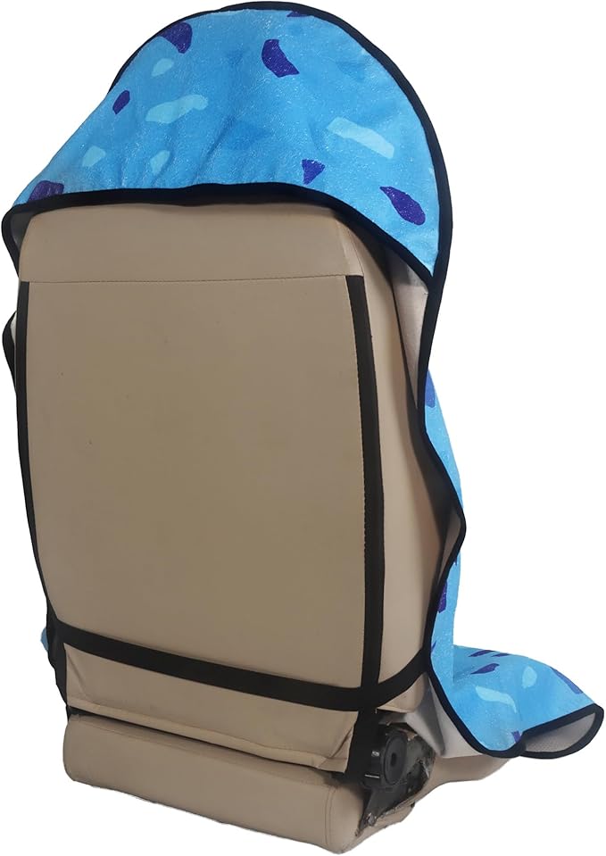 Car Seat Cover Protector Front Seats,for Gym Workout,Running,Swimming,Beach and Hiking,Waterproof Sweat Towel Bucket Seat Covers for Cars SUV Trucks (Blue Marbling, 1Pcs)-PawvioPets