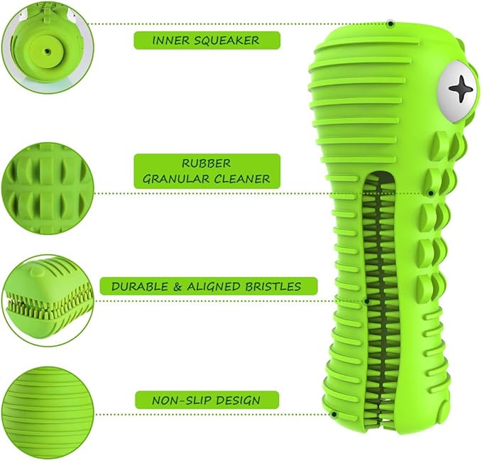 Dog Toys for Aggressive Chewers Large Medium Breed, Indestructible Dog Toothbrush Chew Toys, Squeaky Interactive Tough Extremely Durable, Dogs Toys to Keep Them Busy-PawvioPets