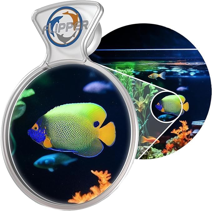 Flipper DeepSee 4" Viewer - Filter Clear Lens and Aquarium Magnetic Magnifier - Fish Tank Magnifying Glass for Coral Reef Aquarium - Magnetic Magnifying Glass Ideal for Photography - Clear-PawvioPets