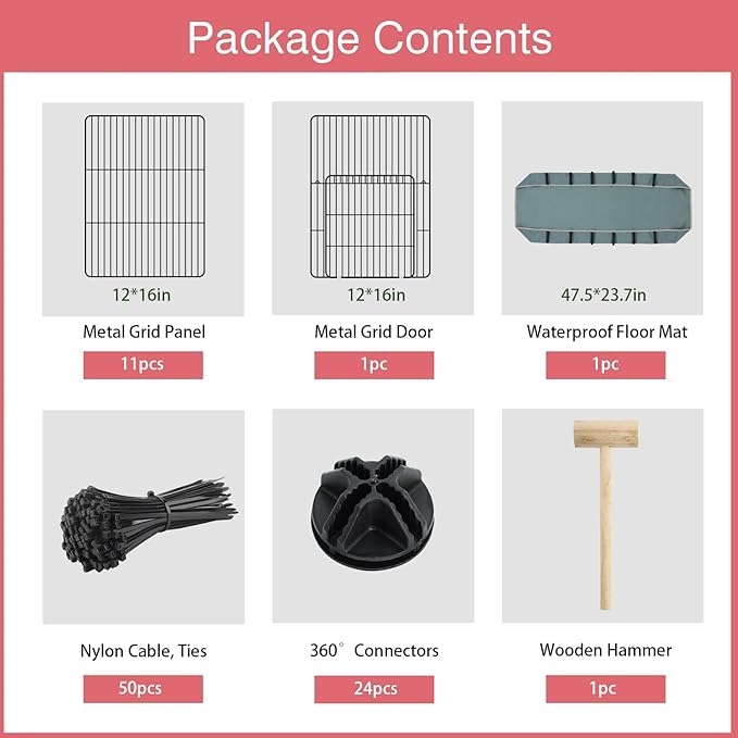 12 Panels Small Animal Playpen,Pet Playpen with Waterproof Mat,C&C Cage for Guinea Pigs,Puppy Play Pen,Bunny Playpen,Indoor Outdoor Portable Metal Wire Yard Fence-PawvioPets