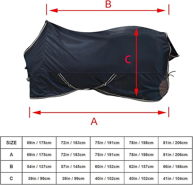 BARN & STABLE Breathable and Tear-Resistant Horse Fly Sheet with UV Protection Equine Summer Sheet Horse Fly Blanket with Removable Web Leg Straps-PawvioPets