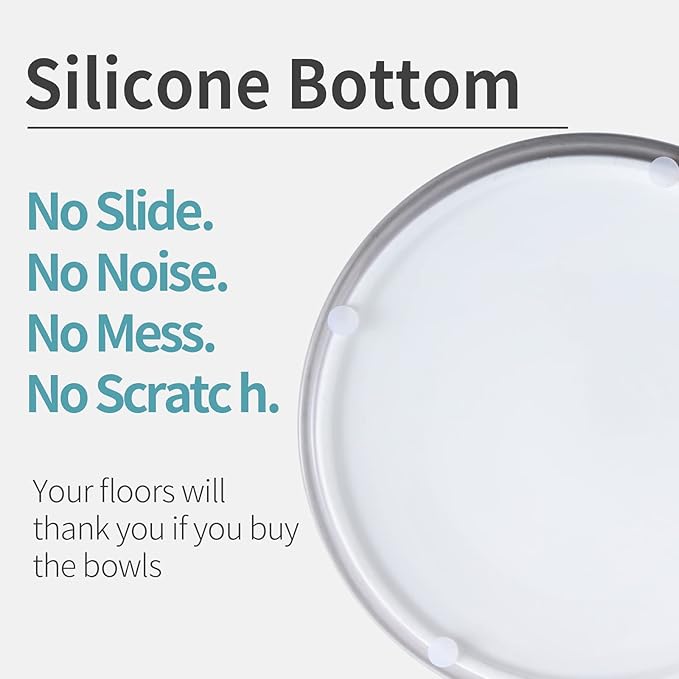 Dog Bowl Ceramic for Medium Large Breeds, Heavy Weighted Dog Food Water Feeder Dish, Non - Slip Modern Cute Extra Big Porcelain 8 in Pet Dog Bowl Maze Grey White-PawvioPets