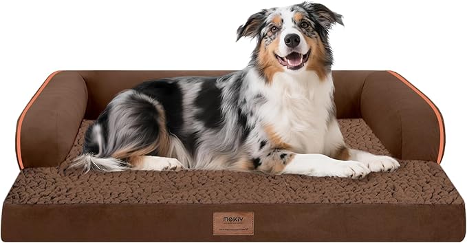 Extra Large Dog Bed-Orthopedic Waterproof XL Dog Bed for XLarge Extra Big Dogs - Foam Couch Sofa Washable with Removable Cover-Coffee-PawvioPets
