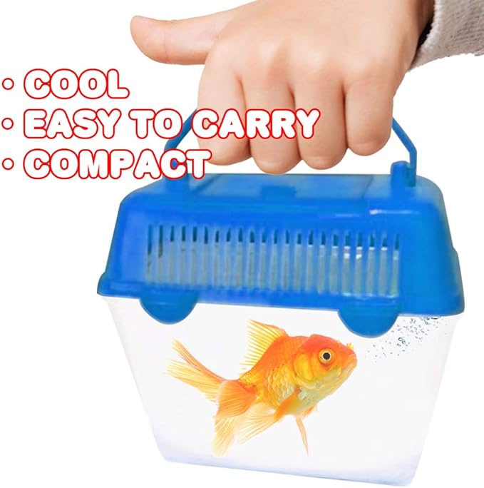 ArtCreativity Small Plastic Aquariums for Kids, Set of 4, Single Fish Aquariums in Assorted Vibrant Colors, Under-The-Sea Party Favors, Aquatic Party Supplies, Aquarium Gift Shop Items, 5 Inches-PawvioPets