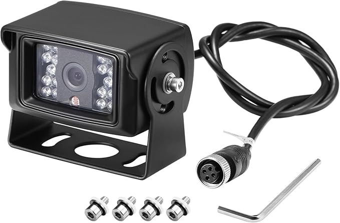 7" 1080P AHD Wired Reverse Rear View Backup Camera System, Waterproof Rearview Reverse Camera 130 Degree Wide Angle Night Vision 4 PIN Cam System for Tractor/Truck/Excavator/Caravan/Skid Steer/RV-PawvioPets