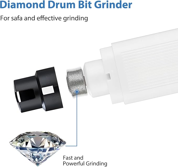 Dog Nail Grinder - 2-Speed Super Quiet and Low Vibration Electric Pet Nail Grinder - Rechargeable Dog Nail Trimmers for Small Dogs- Cat Nail Claw Clippers with 2 Level LED Lighting(White)-PawvioPets