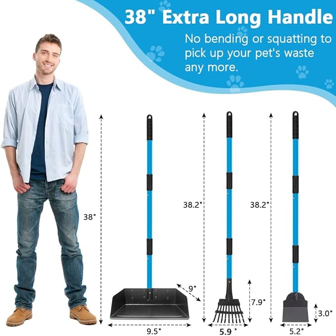 Dog Poop Trash Can for Outdoors with Extra Large Pooper Scooper & 50 Waste Bags - 20L/5 Gallon Large Dog Poop Trash Can Outside with Lid and Removable Inner Bucket Waterproof Odor Control for Backyard-PawvioPets