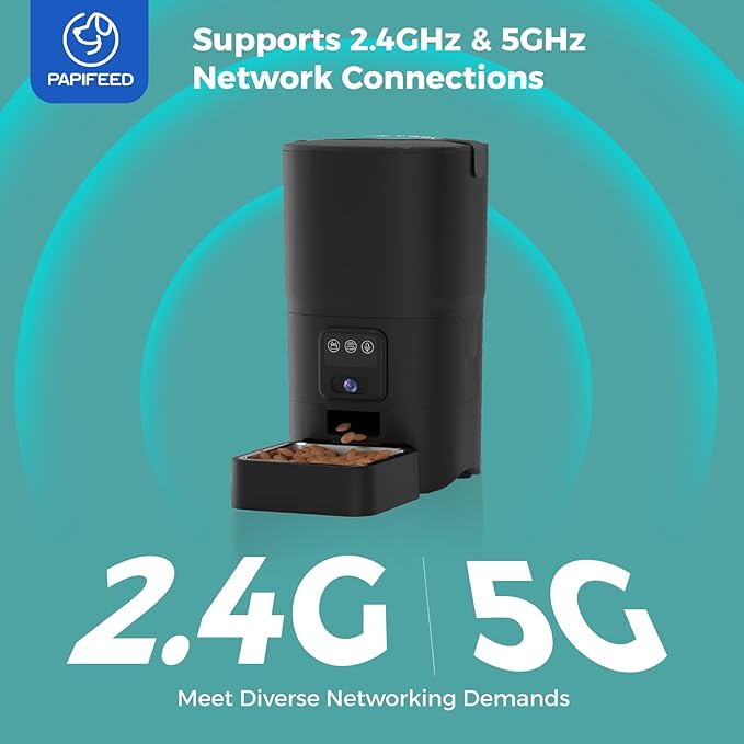 Automatic Cat Feeder,Camera 1080P HD - 6L Pet Feeder, 2.4/5G WiFi Smart App Control, Bluetooth Assist Link,Wide-Angle Lens,Automatic Feeder for Small and Medium-Sized Pets-PawvioPets