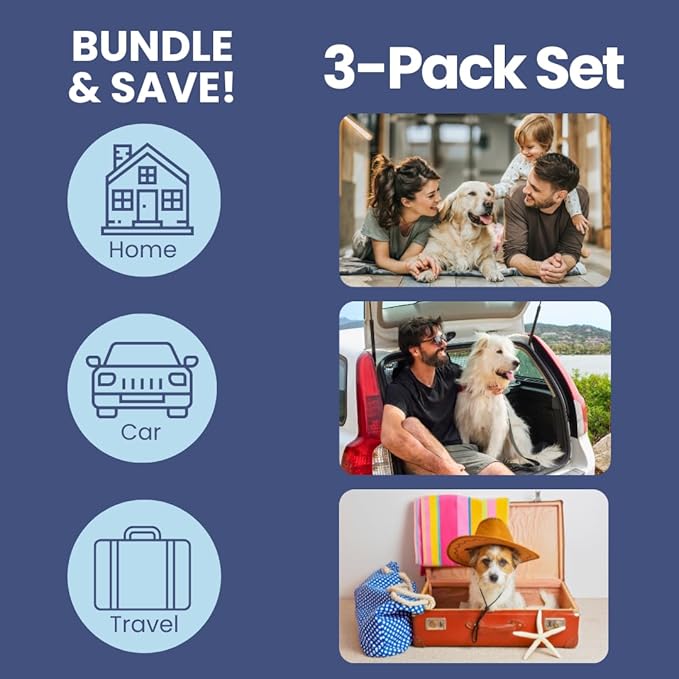 Dog First Aid Kit 3-Pack – 2 Hard-Sided & 1 Compact Travel Pet First Aid Kits – Vet-Approved Emergency Supplies with First Aid Guide, Tick Remover, Thermal Blanket for Hiking, Camping, Car, RV-PawvioPets