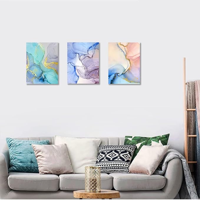 Abstract Wall Decor For Living Room Large Size Canvas Wall Art Paintings For Bedroom Colorful Color Abstract Wall Artworks Pictures For Office Decor Bathroom Home Decorations Art 3 Piece 20x28-PawvioPets