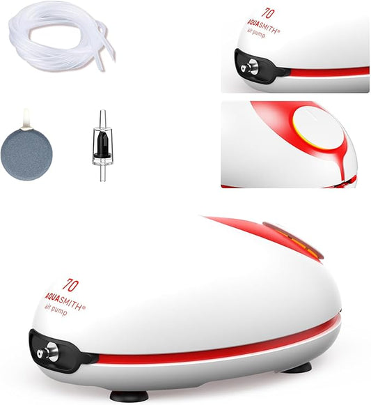 3w Ultra Quiet Aquarium Air Pump, Aquarium Aerator Adjustable Airflow, Single Hole Suitable for 70 to 100 GPH Fish Tank-PawvioPets