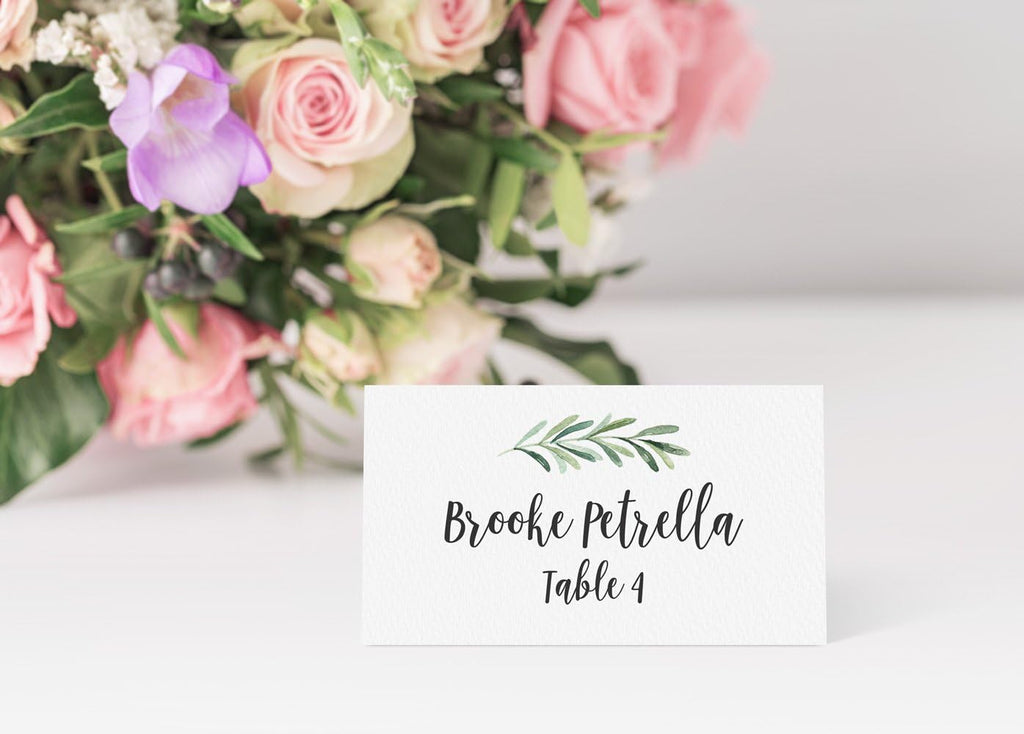 Printed Party Table Place Cards for All Occasions and Events, Set of 25 (Elegant Branch)