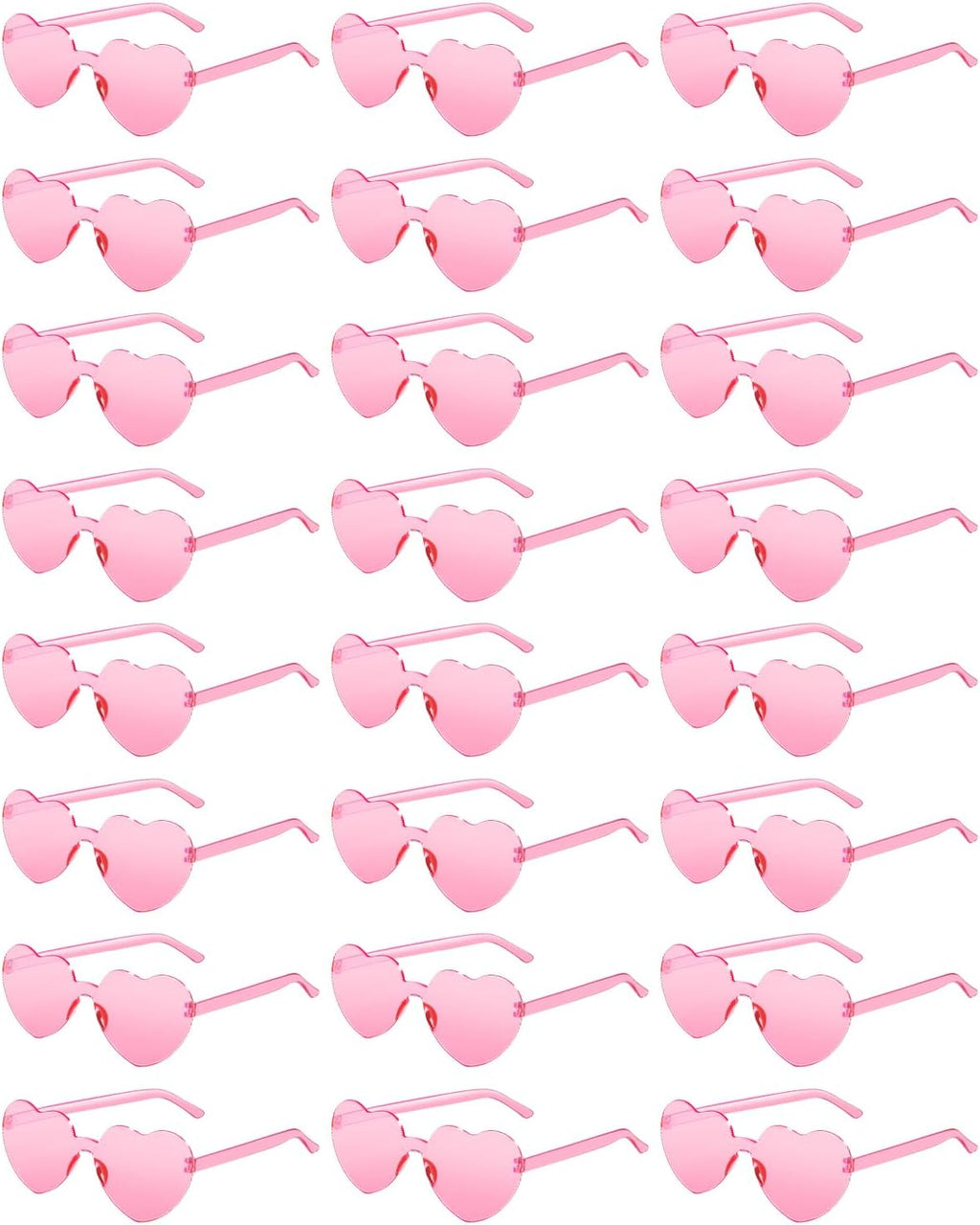 12 Pairs Heart Shaped Sunglasses for Women Colorful Glasses Fun Trendy Transparent Heart Sunglasses Party Favor (Multiple Pink)