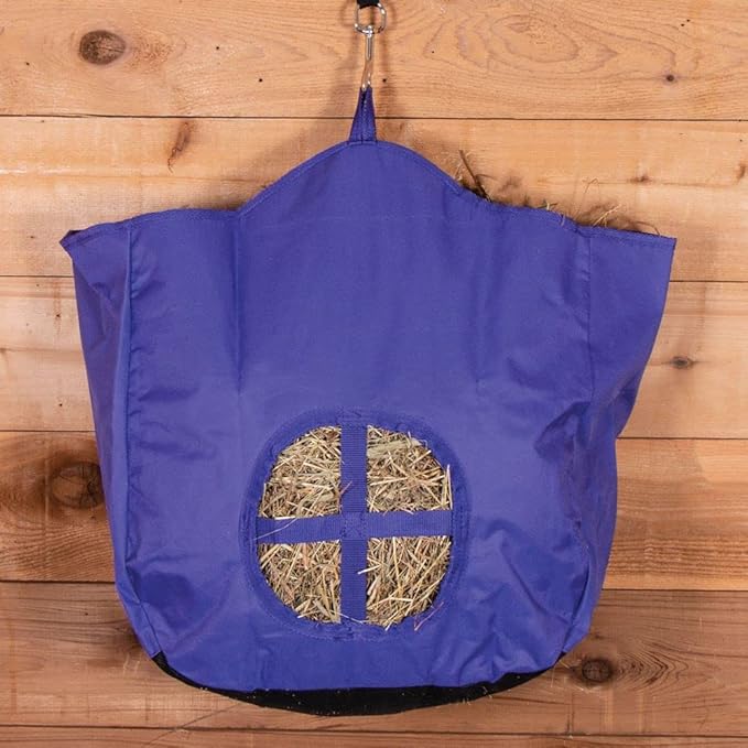 Dura-Tech Nylon Hay Bag for Horses | Color Black | Enhances Digestion with Slow Consumption | Minimizes Hay Waste | Extremely Durable 600 Denier PVC Construction-PawvioPets