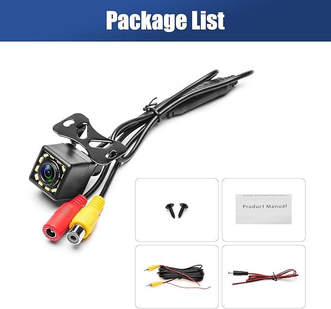 Car Backup Camera Rear View Camera 12-LED Night Vision Waterproof Reverse Camera 170° Wide View Angel Parking Camera for Universal Cars, Vehicles, Trucks, RV, Vans, SUV, Trailer, Pickup-PawvioPets