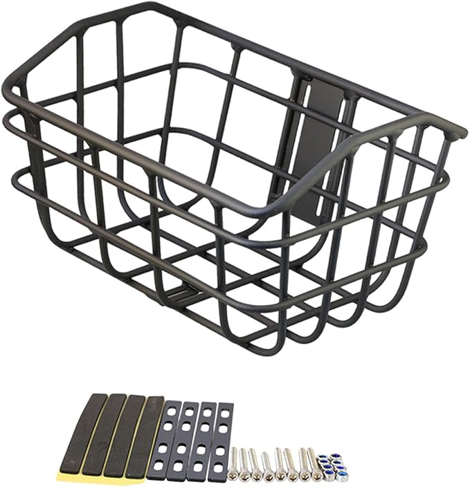 Basket Black Front Sturdy Construction Aluminum Alloy Large Capacity Accessories Cargo Container for Pet Transport-PawvioPets