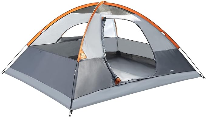 Amazon Basics Camping Tent, 3-Season Dome Design with Rainfly-PawvioPets