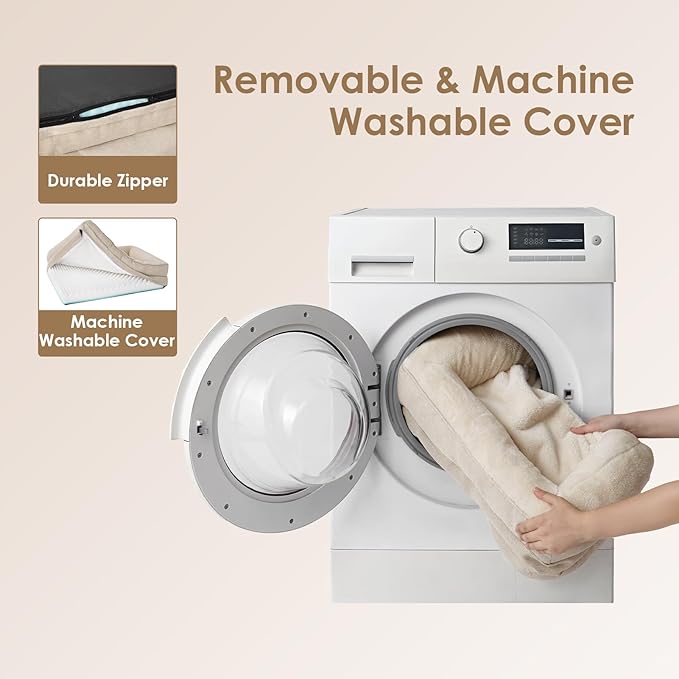 EHEYCIGA Memory Foam XL Dog Bed for XLarge Sized, Extra Large Orthopedic Dog Sofa with Sides and Waterproof Liner, Washable Bolster Pet Couch with Removable Cover, 48x35x7.5 Inch, Beige-PawvioPets