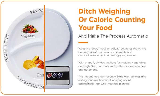 Bariatric Portion Control Plates for Weight Loss - Perfect for Bariatric Surgery Patients, Portion Control Containers for Easy Weight Management and Healthy Eating Habits - 2 Pack-PawvioPets