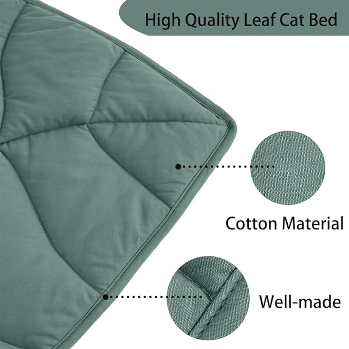 30 X 20 Inch Leaf Shaped Cotton Cat Bed Pad, Warming Cat Mat, Pet Warming Pad for Cats, Warmer Mat for Feral and Indoor Cats, 2025 Enlarged and Thickened Leaf Beds-PawvioPets