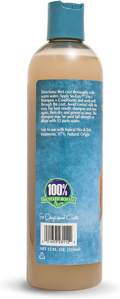 Bio-groom So Easy 2 in 1 Shampoo & Conditioner - Dog & Puppy Shampoo and Conditioner, Detangling Dog Wash for Grooming, Soap Free, 12:1 Concentration - Tropical Fruit Scent, 12 fl oz-PawvioPets
