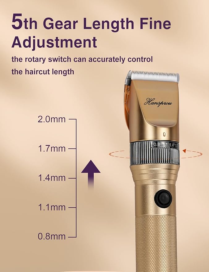 Dog Grooming Clippers, Professional Dog Clipper for Thick Coat 12V Plug-in Pet Trimmer High Power Pet Clippers Low Noise with Guard Combs Brush for Dogs Cats and Other Animal-PawvioPets