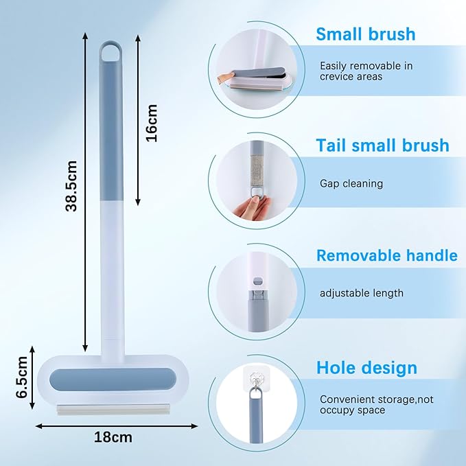4 in 1 Pet Hair Removal Tool, Multifunctional Pet Hair Remover, Cat and Dog Hair Remover Brush Reusable with 23in Long Handle for Furniture, Couch, Carpet, Clothes-PawvioPets