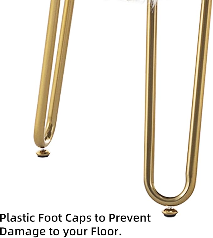 42.5Inch White Bedroom Bench, Benches for Bedroom White Faux Fur Upholstered Bed end Bench, Tufting Bench Indoor Bench with Metal Legs for Living Room Bedroom Dining Room Entryway-PawvioPets