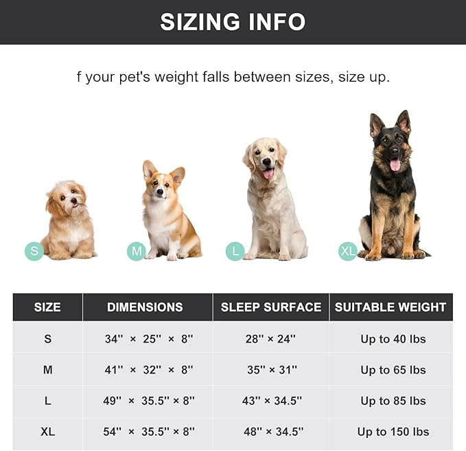 Cooling Elevated Dog Bed with Non-Slip Floor Protectors & Breathable Mesh, Raised Indoor & Outdoor Dog Cot Hammock, 34" L x 25" W x 8" Th, Small, Green-PawvioPets