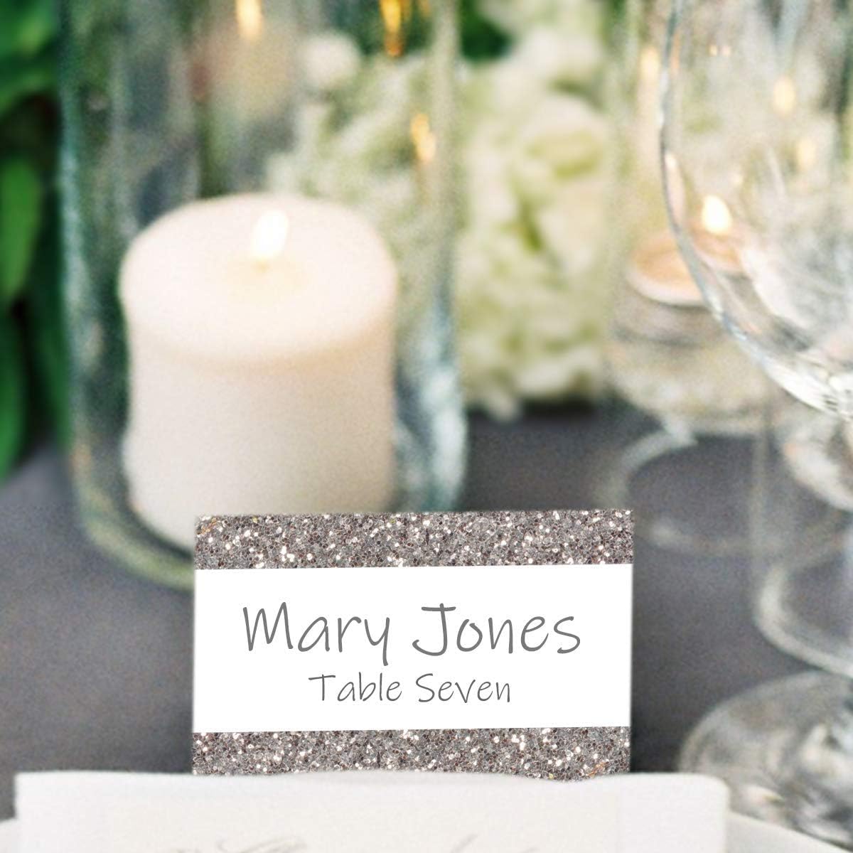 Hamilco Blank Tent Name Place Table Cards 3 1/2" x 2" Folded Card Stock - White Cardstock Paper 80lb Cover - 100 Pack