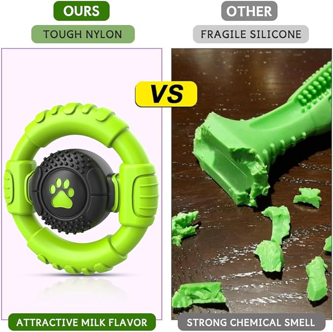 Dog Toys for Aggressive Chewers Large Medium Small Breed Indestructible Durable Tough Squeaky Dog Chew Toys to Keep Them Busy Nylon Rubber Interactive Dog Toys-PawvioPets