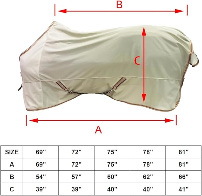 BARN & STABLE Breathable and UV Protective Tear-Resistant Mesh Horse Fly Sheet Comfy Equine Summer Sheet with Removable Web Leg Straps-PawvioPets