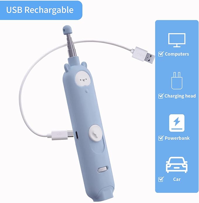 Cat Laser Toys, 2 in 1 Laser Pointer Cat Toys,Internative Cat Toys for Indoor Cats,3+5 Light Modes Cat Wand Toy, Retractable Cat Feather Toys, Long Range Kitten Toys,USB Rechargeable (Blue)-PawvioPets