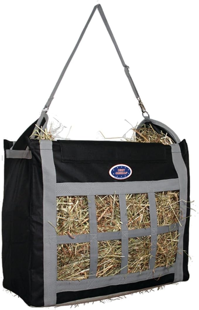 Derby Originals Top Load Hay Bag with Super Tough Bottom and 6 Month Warranty (Black/Grey)-PawvioPets