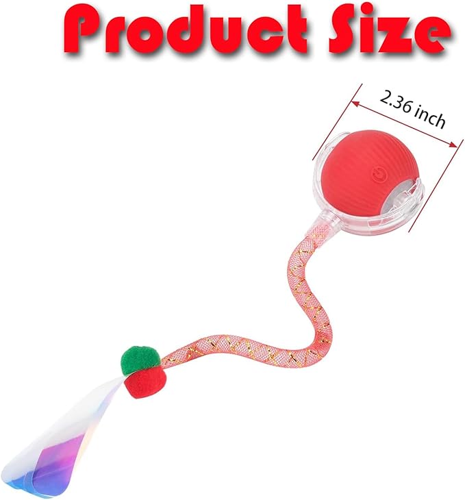 2 Packs Speed 2.0 Tail Interactive Cat Toys for Indoor Cats, Chirping & Motion Activate Cat Toy, Smart Kitten Rolling Ball Moving Ball Toys, Rechargeable Dog Cats Bal l for Enrichment Exercise-PawvioPets