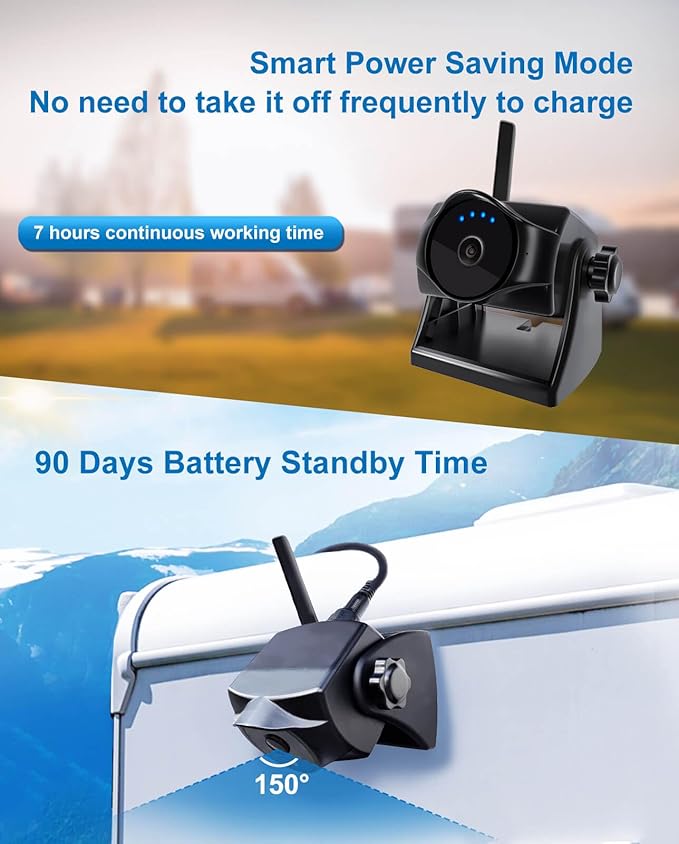 1080P Magnetic Wireless Backup Camera, WiFi Hitch Camera with Long-Lasting Battery,Night Vision,IP69K, Easy Installation for RVs, Trucks, Trailers, Compatible with iPhone,iPad, Android Devices-PawvioPets