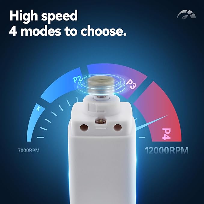 Dog Nail Grinder with 4-Speeds,Pet Claw Trimmers with 2 Modes Lighting UV, Nail Clippers for Small Medium and Large Dogs and Cats, Animal Nail Care,Grooming (White)-PawvioPets