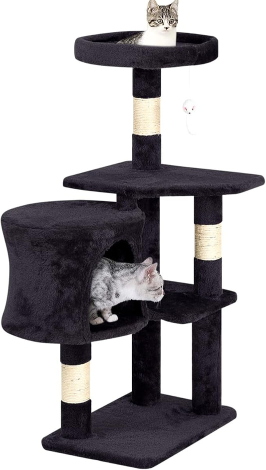 BestPet Cat Tree 36 inch Tall Scratching Toy Activity Centre Cat Tower Cat Condo Multi-Level Furniture Scratching Posts for Indoor Cats,Dark Gray-PawvioPets