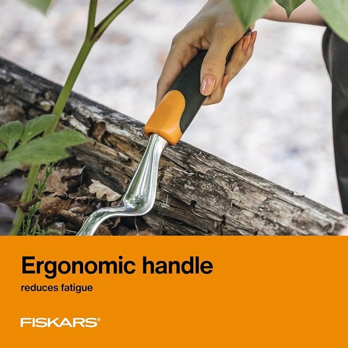 Fiskars Ergo Weeder Tool for Weeding, Heavy Duty Gardening Hand Tool with Ergonomic Handle and Hanging Hole for Storage, Remove Weeds and Roots like Dandelions and Thistles-PawvioPets