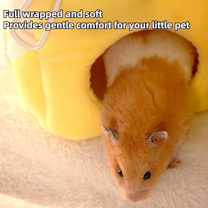 Cozy Cake Hamster House - Soft Plush Hideout & Tunnel Bed for Guinea Pigs, Syrian Hamsters, and Small Animals - Adorable, Warm & Washable Hideaway for All Seasons, Perfect Cage Accessory-PawvioPets