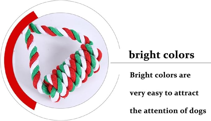 Dog Chew Toys,Dog Toys for Small Dogs and Medium Dogs for Boredom and Stimulating Teeth Cleaning Gum Massage Tug Christmas Dog Ball Rope Toy Set of 2-PawvioPets