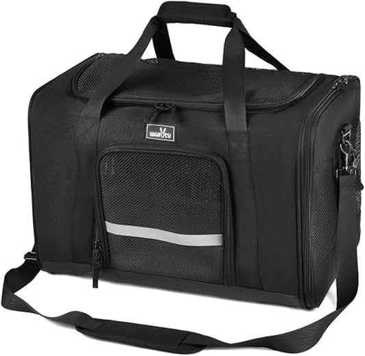 Dog Carriers for Small Dogs, Cat Carrier Travel, Expandable, Collapsible, 900D High Density Oxford Cloth, Wear-Resisting, Anti Tearing, Reflective Tape,Safety Lock Zipper-PawvioPets