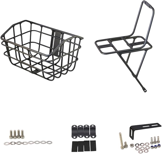 Basket Black Front Sturdy Construction Aluminum Alloy Large Capacity Accessories Cargo Container for Pet Transport-PawvioPets