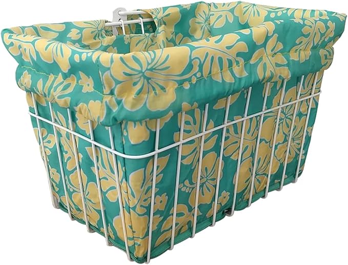 Cruiser Candy Bike Basket Liner Waterproof, Universal Fit for Most Bike Baskets, Stylish 2in1Tote, Bike Basket Cover, EBiKE Front Wire Or Wicker Bike Baskets Fits Up to 15x12x10-PawvioPets